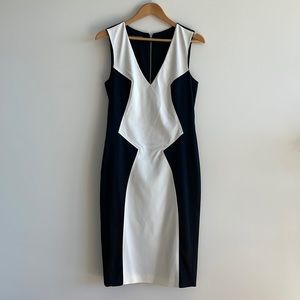 Like New Frankie Morello Black and White VNeck Dress Size M